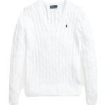 Weiße Bestickte Ralph Lauren Polo Ralph Lauren V-Ausschnitt Strickpullover für Herren Größe XL 
