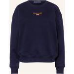 Dunkelblaue Ralph Lauren Polo Sport Damensweatshirts aus Baumwolle Größe M 