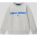 Graue Melierte Langärmelige Ralph Lauren Polo Sport Kindersweatshirts aus Baumwolle für Jungen 