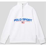 Weiße Ralph Lauren Polo Sport Kindersweatshirts mit Reißverschluss aus Baumwolle für Jungen 