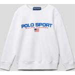 Weiße Langärmelige Ralph Lauren Polo Sport Kindersweatshirts aus Baumwolle für Jungen 