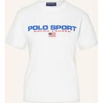 Weiße Ralph Lauren Polo Sport T-Shirts aus Baumwolle für Damen Größe S 