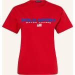 Rote Ralph Lauren Polo Sport T-Shirts aus Baumwolle für Damen Größe M 