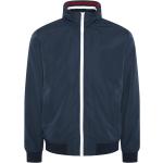 Reduzierte Marineblaue Unifarbene Streetwear Polo Sylt Stehkragen Herrenblousons mit Kapuze Größe 3 XL 