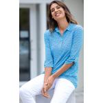 Aquablaue 3/4-ärmelige bader Damenpoloshirts & Damenpolohemden aus Jersey Größe L 