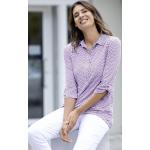 Lavendelfarbene 3/4-ärmelige bader Damenpoloshirts & Damenpolohemden mit Lavendel-Motiv aus Jersey Größe S 
