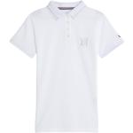 Weiße Kurzärmelige Tommy Hilfiger Kurzarm-Poloshirts mit Glitzer aus Baumwolle für Herren Größe S 