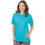 Blaue Kurzärmelige Trigema Kurzarm-Poloshirts aus Baumwolle für Damen Größe 5 XL 