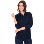 Marineblaue Langärmelige Trigema Nachhaltige Langarm-Poloshirts mit Knopf für Damen Größe 5 XL Große Größen 