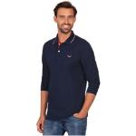 Marineblaue Langärmelige Trigema Nachhaltige Langarm-Poloshirts mit Knopf aus Baumwolle maschinenwaschbar für Herren Größe 3 XL 