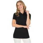 Schwarze Kurzärmelige Trigema Kurzarm-Poloshirts mit Knopf aus Baumwolle für Damen Größe XXL 