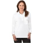 Weiße Langärmelige Trigema Nachhaltige Langarm-Poloshirts mit Knopf für Damen Größe 3 XL Große Größen 