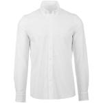 Weiße Bestickte Langärmelige Trigema Button Down Kragen Langarm-Poloshirts mit Knopf aus Baumwolle für Herren Größe 3 XL 