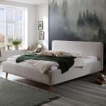 Beige Moderne Homedreams Rechteckige Polsterbetten mit Bettkasten aus Massivholz mit Stauraum 160x200 