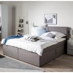 Graue Moderne Kiydoo Polsterbetten mit Bettkasten aus Stoff 180x200 
