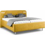Gelbe Moderne Polsterbetten aus Samt 160x200 mit Härtegrad 2 