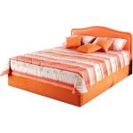 Terracottafarbene Polsterbetten mit Bettkasten aus Kunststoff 120x200 mit Härtegrad 2 