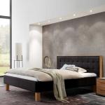 Anthrazitfarbene Moderne Topdesign Rechteckige Kingsize Betten aus Massivholz 160x200 
