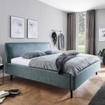 Blaue Skandinavische Homedreams Rechteckige Betten aus Massivholz 160x200 