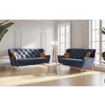 Reduzierte Blaue Sit & More Couchgarnituren & Polstergarnituren aus Holz mit Armlehne 2 Personen 