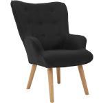 Schwarze Retro CARO-Möbel Relaxsessel aus Stoff gepolstert Breite 50-100cm, Höhe 50-100cm, Tiefe 50-100cm 