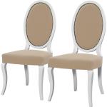 Reduzierte Beige Velvet Studio Holzstühle aus Textil Breite 50-100cm, Höhe 100-150cm, Tiefe 50-100cm 2-teilig 