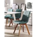 Reduzierte Grüne Minimalistische Esszimmerstühle & Küchenstühle aus Massivholz gepolstert Breite 50-100cm, Höhe 0-50cm 