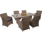Beige Mendler Lounge Gartenmöbel & Loungemöbel Outdoor aus Polyrattan Breite 150-200cm, Höhe 50-100cm, Tiefe 50-100cm 