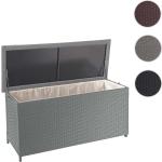 Poly-Rattan Kissenbox HWC-D88, Gartentruhe Auflagenbox Truhe ' Premium grau, 63x135x52cm 320l