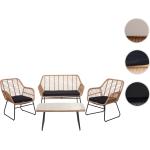 Braune Moderne Mendler Lounge Gartenmöbel & Loungemöbel Outdoor aus Polyrattan mit Armlehne Breite 100-150cm, Höhe 50-100cm, Tiefe 0-50cm 