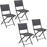 Schwarze Polyrattan Gartenstühle aus Polyrattan Outdoor Breite 0-50cm, Höhe 50-100cm, Tiefe 0-50cm 4-teilig 