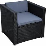 Reduzierte Schwarze Estexo Polyrattan Sessel aus Polyrattan Breite 50-100cm, Höhe 50-100cm, Tiefe 50-100cm 