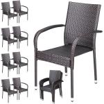 Braune Polyrattan Gartenstühle aus Polyrattan stapelbar Breite 50-100cm, Höhe 50-100cm, Tiefe 50-100cm 8-teilig 