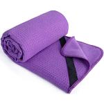Polyte - Yoga Handtuch aus Mikrofaser mit Rutschfester Silikon Unterfläche und Elastischen Bändern, für Hot Yoga, 61 x 183 cm (Lila)