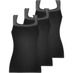 Schwarze Pompadour Damenträgerhemden & Damenachselhemden Größe L 3-teilig 
