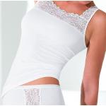 Weiße Pompadour Damenträgerhemden & Damenachselhemden Größe S 3-teilig 