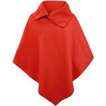 Rote Elegante Strickponchos für Damen Einheitsgröße für den für den Herbst 