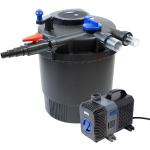 Pondlife Teich Filteranlage Set 6, Druckfilter CPF-20000 mit UVC Klärer für Teiche bis 40.000 Liter, 12.000L/h Durchfluss, energieeffiziente Pumpe CTP-12000 inkl. 10m Schlauch
