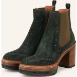 Reduzierte Dunkelgrüne Pons Quintana Ankle Boots & Klassische Stiefeletten aus Veloursleder für Damen Größe 39 