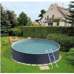 Anthrazitfarbene Moderne Poolomio Runde Stahlwandpools & Frame Pools verzinkt UV-beständig 