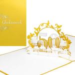 Goldene Glückwunschkarten zum Jubiläum aus Papier 