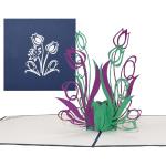 Violette Einladungskarten & Einladungen mit Tulpenmotiv aus Papier zum Muttertag 