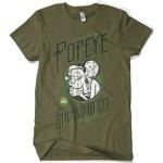 Olivgrüne Popeye T-Shirts für Herren Größe 3 XL 