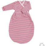 Karminrote Gestreifte Popolini Bio Nachhaltige Babyschlafsäcke aus Jersey für Babys Größe 92 