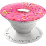 Pinke PopSockets Popsockel mit Donut-Motiv aus Kunststoff mit Ständer 