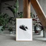 Weiße Retro Porsche Bilder & Wandbilder matt aus Papier 