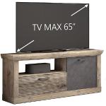Hellbraune Moderne TV Schränke & Fernsehschränke aus Eiche Breite 100-150cm, Höhe 100-150cm, Tiefe 0-50cm 