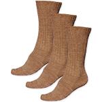 Posh Gear 3 Paar Alpaka Socken Calzedere Damen Herren, braun, Größe 38-40
