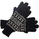 Posh Gear Alpaka Handschuhe Guantofigura Fingerhandschuhe Damen Herren aus 100% Alpakawolle, schwarz, Größe M