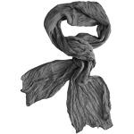 Posh Gear Damen Herren Seiden Schal wrinkle scarf, grau aus 100% Seide